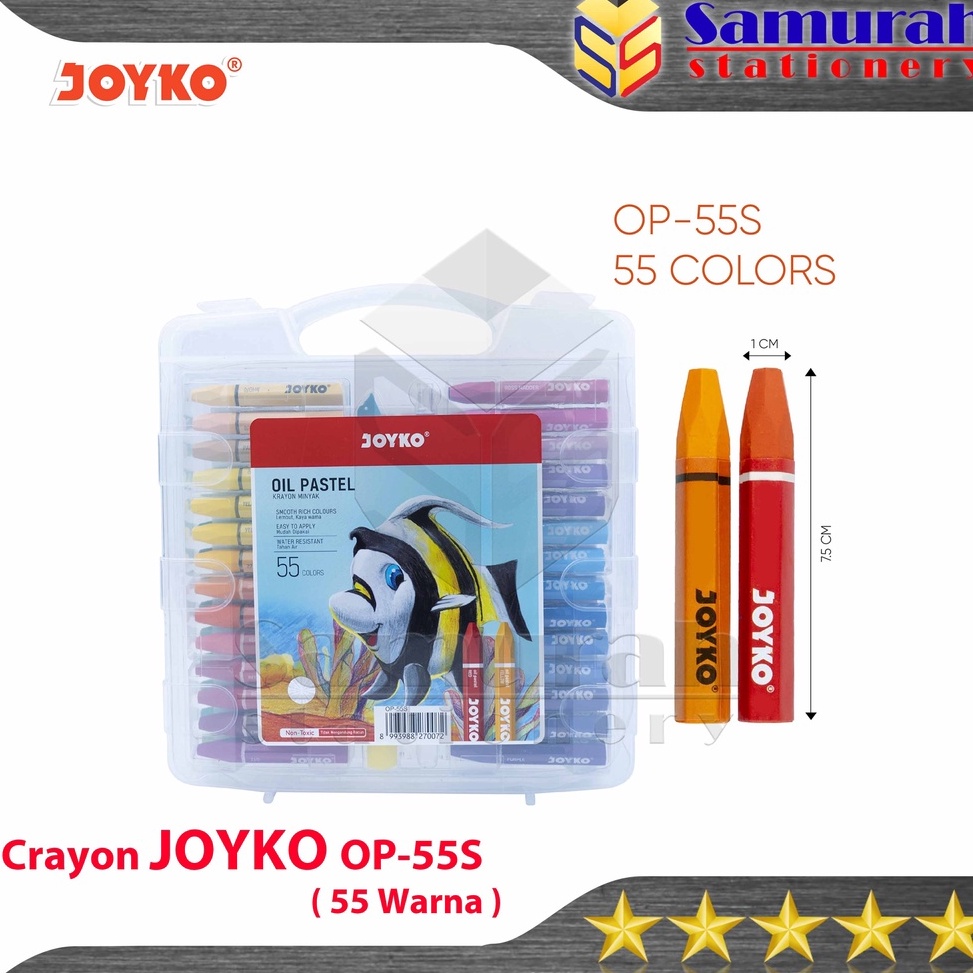 

KODE T96W Crayon Joyko OP55s Krayon Minyak isi 55 Warna Oil Pastel OP 55S For Drawing Water Resistant Non Toxic