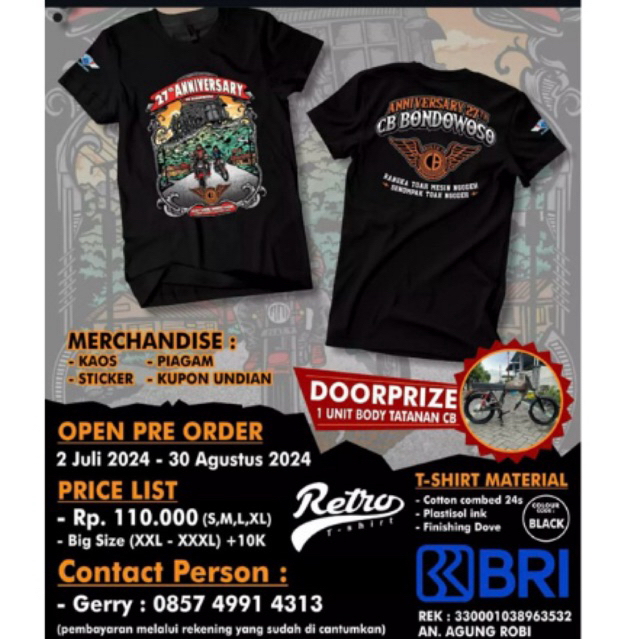 Kaos Anniversary CB BONDOWOSO