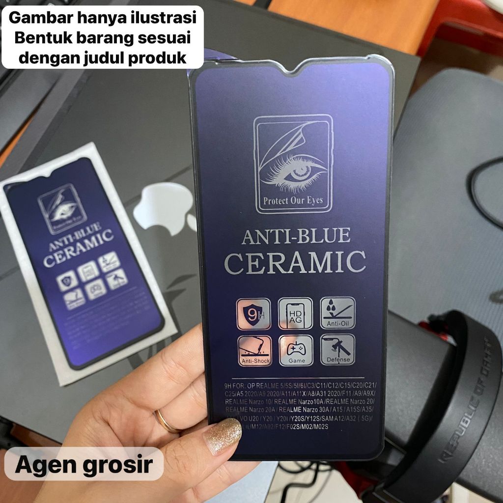 agen grosir Ceramic Blue OPPO F5 / OPPO F5 YOUTH Anti Gores Bluelight Full Screen Guard Anti Pecah
