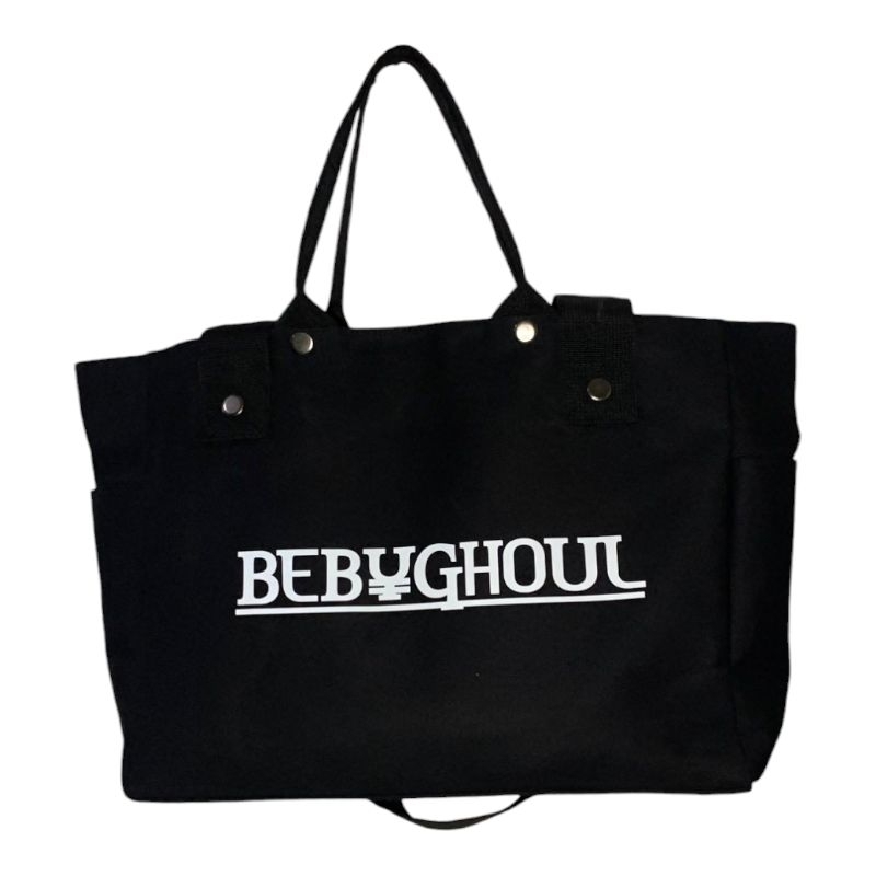 Totebag OFICIAL BEBYGHOUL Tas Laptop Kuliah Kerja Tote Bag Retsleting Kanvas