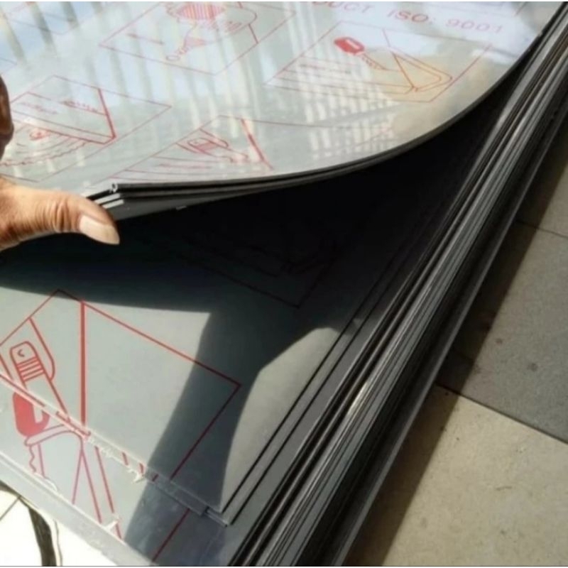 plat PVC sheet gray 3mm x 122cm x 244cm PVC sheet lembaran 3mm