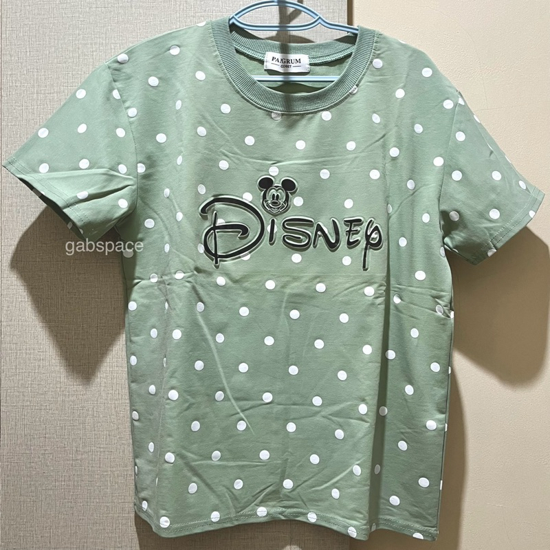 [PRELOVED] Kaos Hijau Polkadot disney Lengan Pendek Pangrum | Daily Basic T-Shirt Baju Blouse Wanita