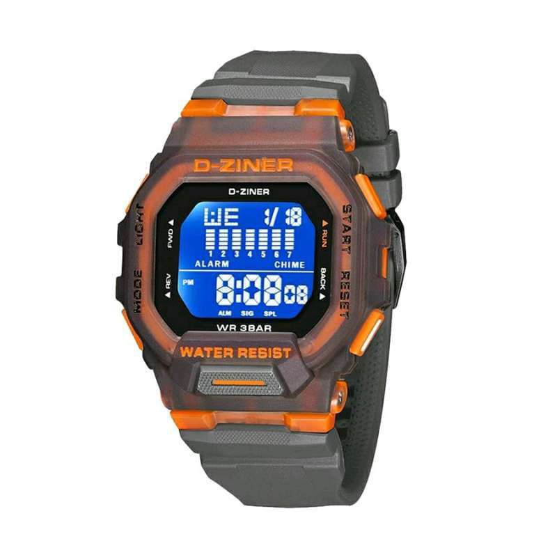 Jam tangan pria Original D-ZINER DZ 8312 Digital Rubber Sporty Fullset