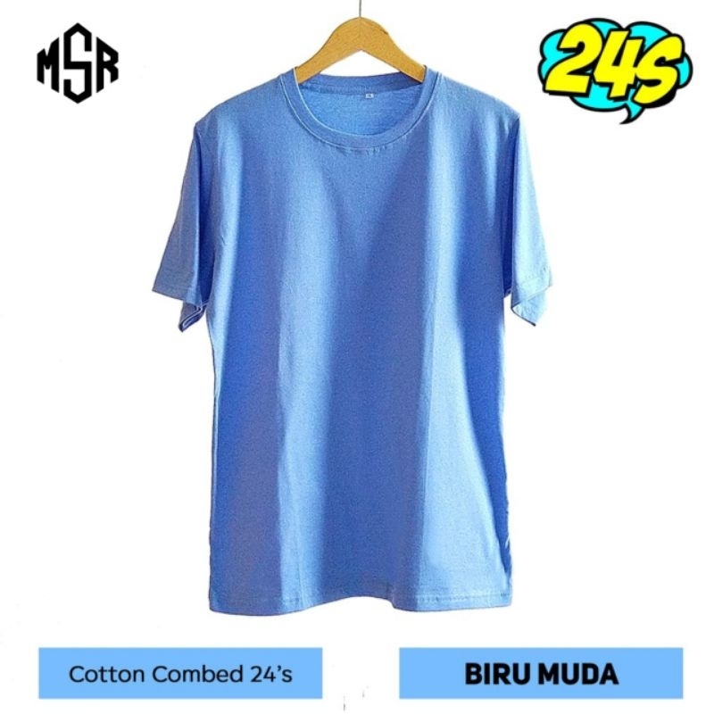 Kaos Polos / Kaos Oblong Unisex /Kaos Cotton Combed 24S Biru muda