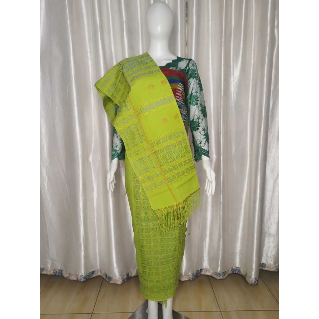 SETELAN UIS NIPES WARNA DASAR HIJAU (GREEN LEMON )