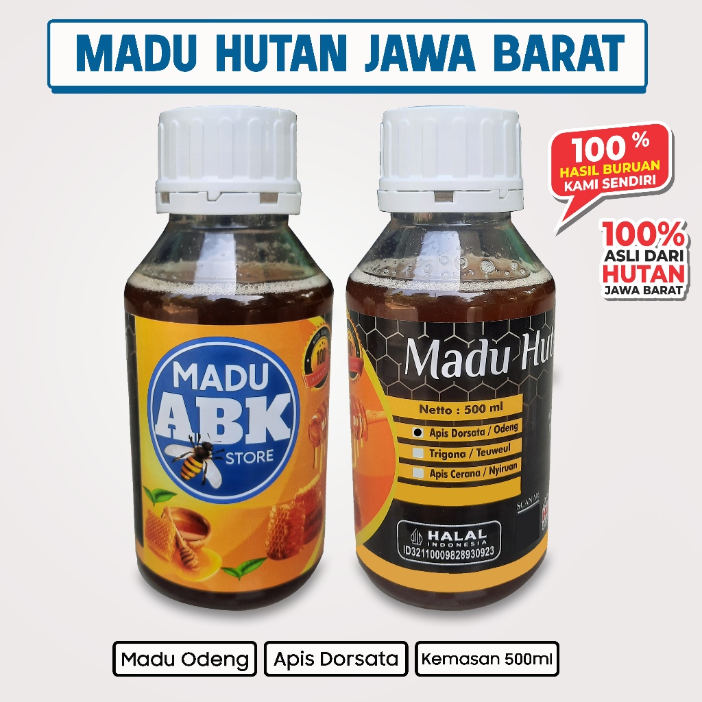 

Madu Asli Hutan Liar Murni 100% 500ml | Nektar Bunga Alam Asli | Pure Natural Raw Honey West Java