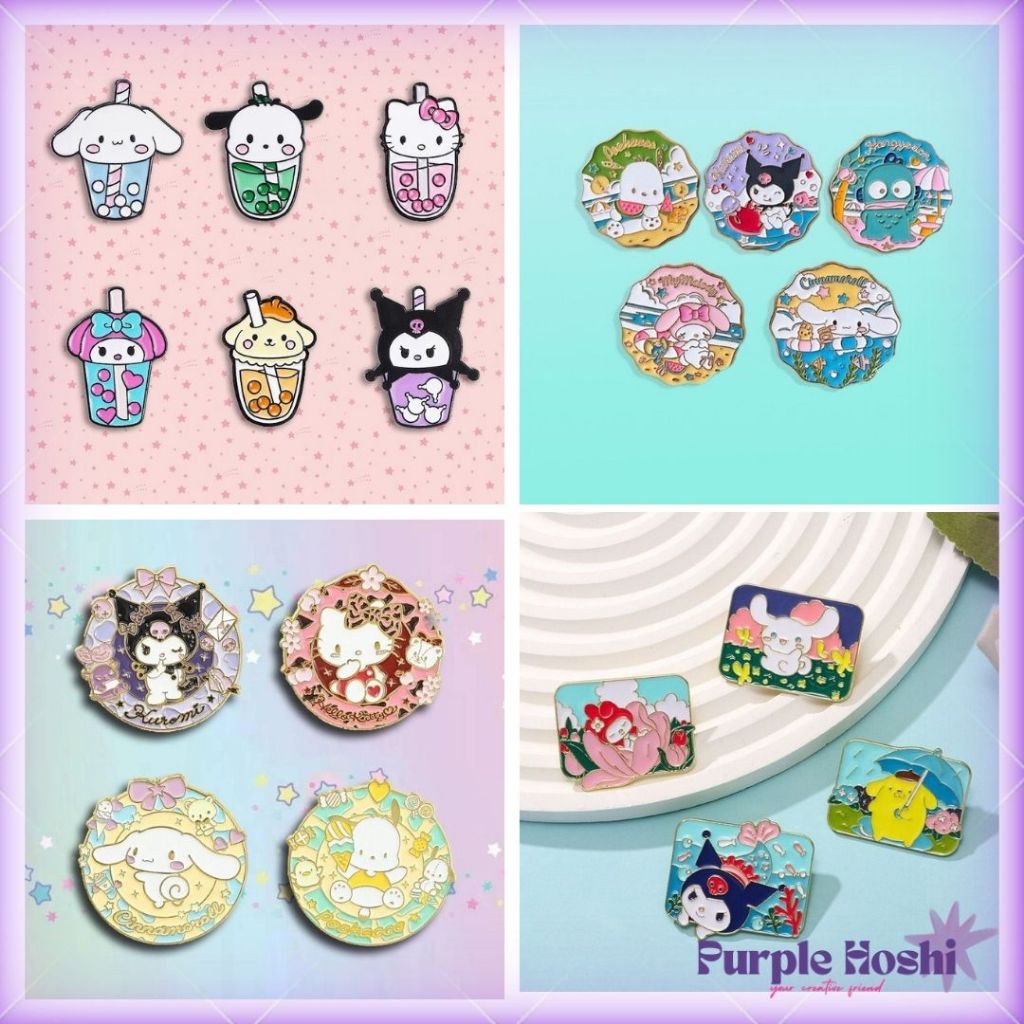 Purple Hoshi Second Series Pin Enamel Sanrio Karakter Anime Kartun Pin Tote Bag