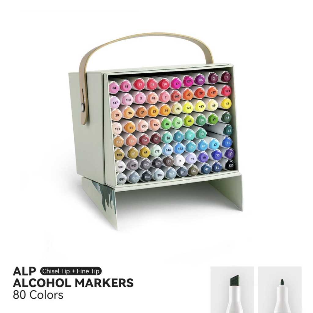 

ARRTX ALP Dual Tips Alcohol Marker Set With Box 80 Colors