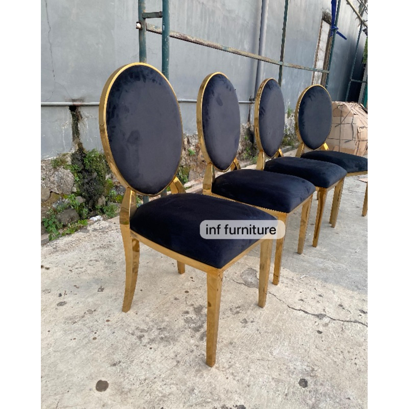 kursi makan stainless gold kursi makan mewah bahan stainless gold