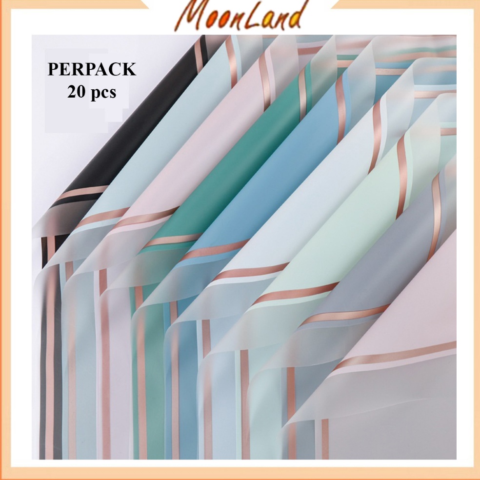 

Borong Murah 2 Lembar Kertas Buket List Gold Cellophane Wrapping Paper KB613