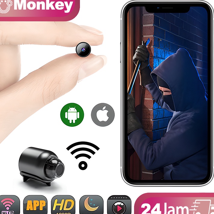 Pemotretan sudut super lebar CAMERA MINI WIFI HIDDEN CAMERA MINI CCTV Pemotretan 4K HD CAMERA WIFI M