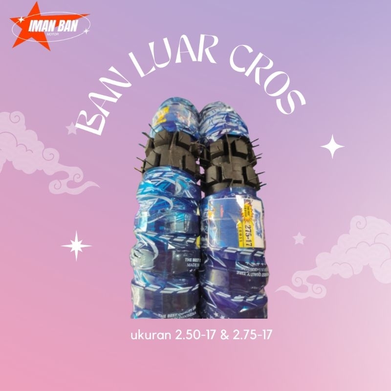 PROMO BAN LUAR CROSS SEPASANG UKUR 2.50 DAN 275 RING 17