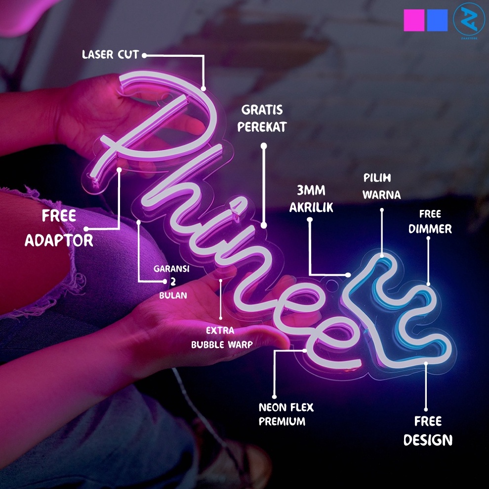 Neon Flex Custom Huruf dan