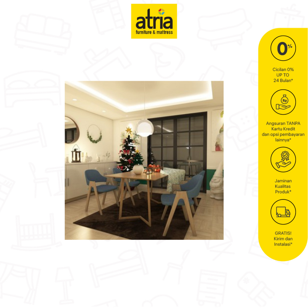 Atria Meja Makan Rectangular Set Axell + Nayla