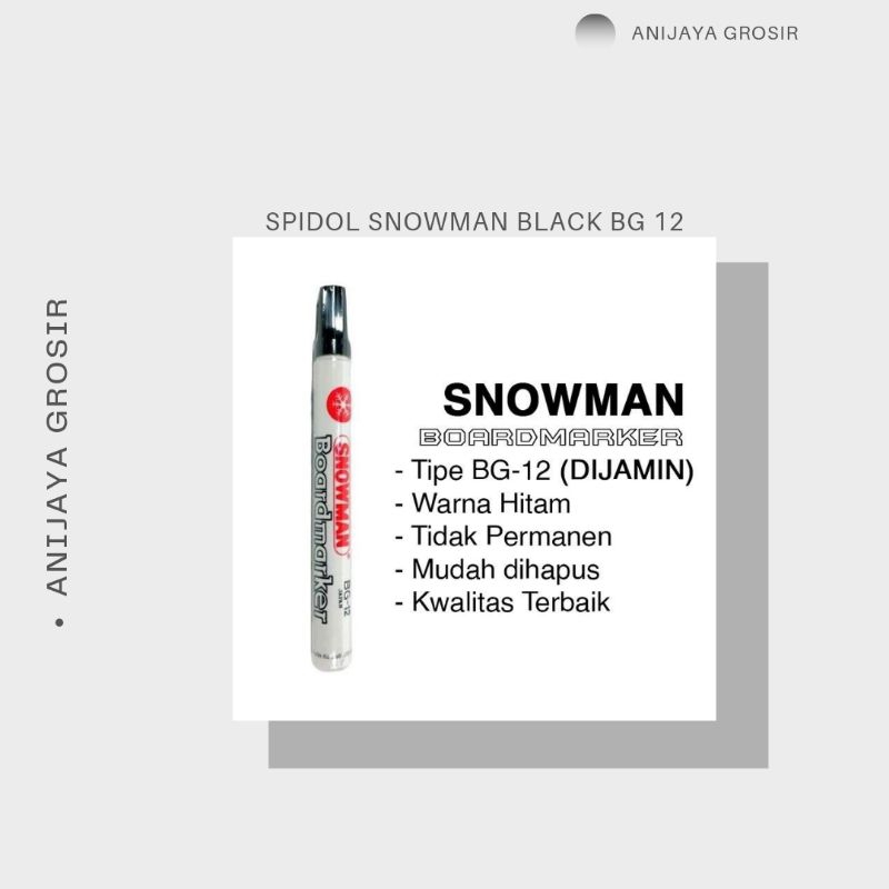 

BOARDMARKER SNOWMAN/SPIDOL SNOWMAN [BLACK] BG-12 1PCS