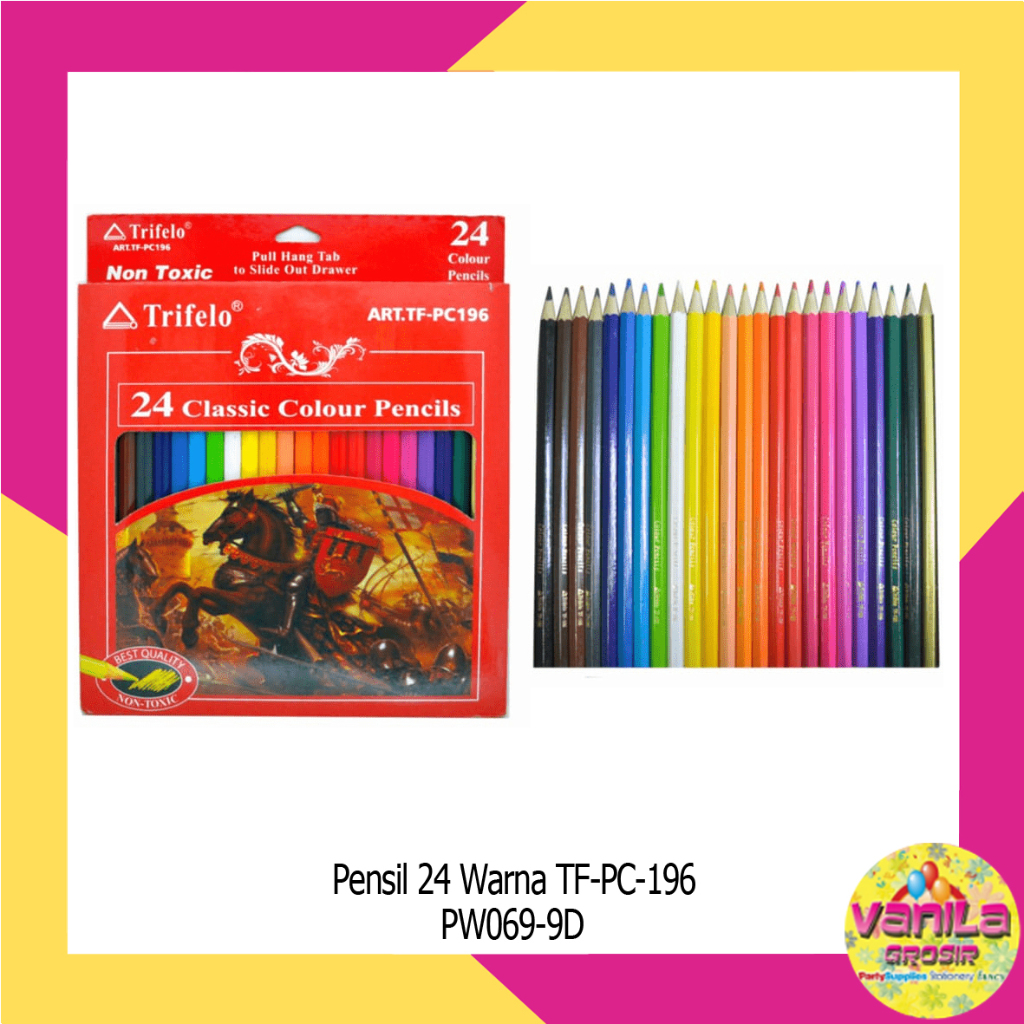 

Pensil Warna Panjang Isi 24Warna, pensil warna TRIFELO, color pencil, perlengkapan sekolah, pensil gambar