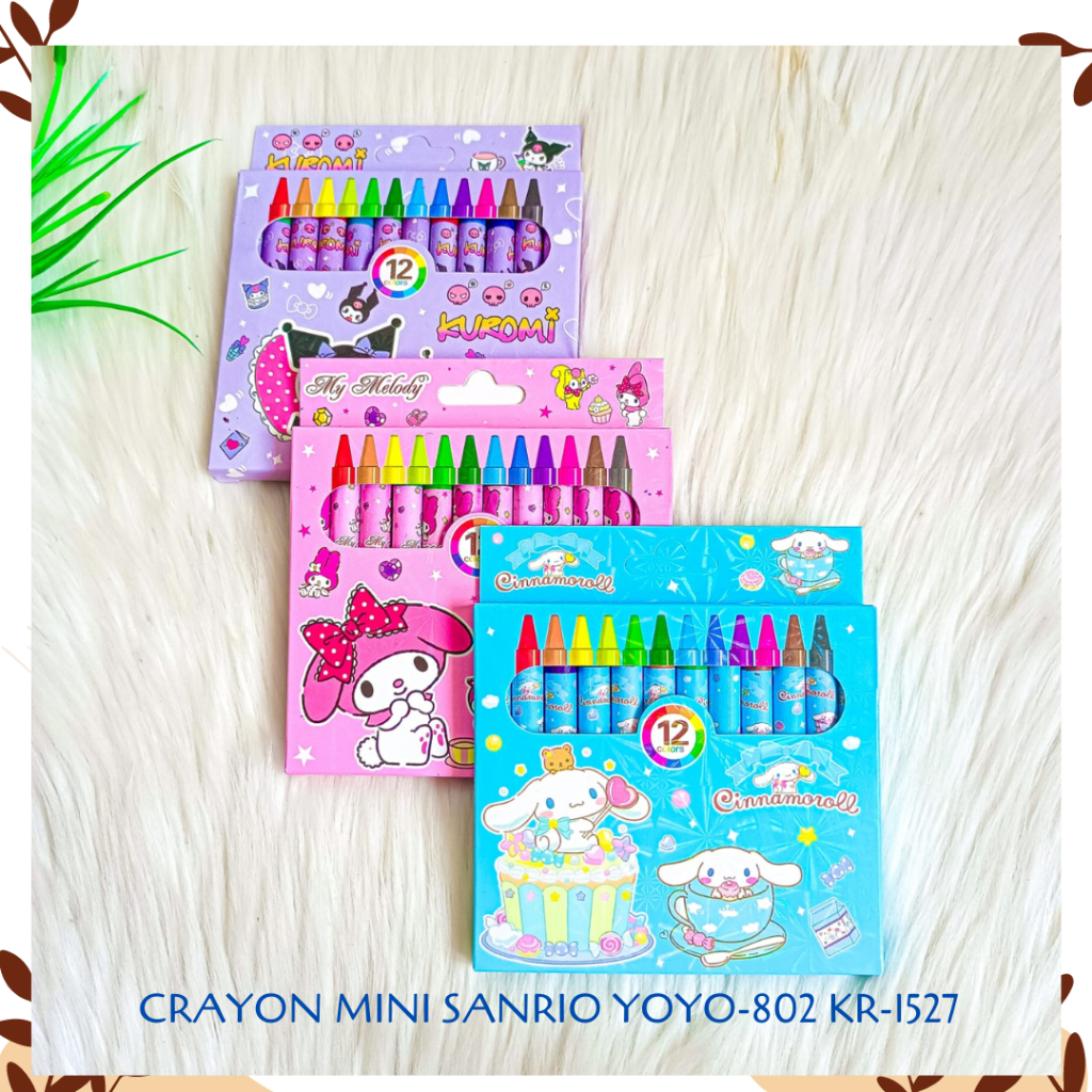 

CRAYON MINI SANRIO YOYO-802 KR-1527 ALAT MENGGAMBAR MEWARNAI OIL PASTEL ISI 12 PCS COLOR WARNA KRAYON CINAMOROLL MELODY KUROMI LUCU ANAK ALAT TULIS KANTOR SEKOLAH MURAH TERMURAH COD