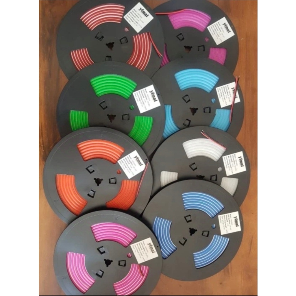 Lampu Yimai strip neon flex 120LED Strip Flexible DC 12 V 5 Meter per 2.5cm potong