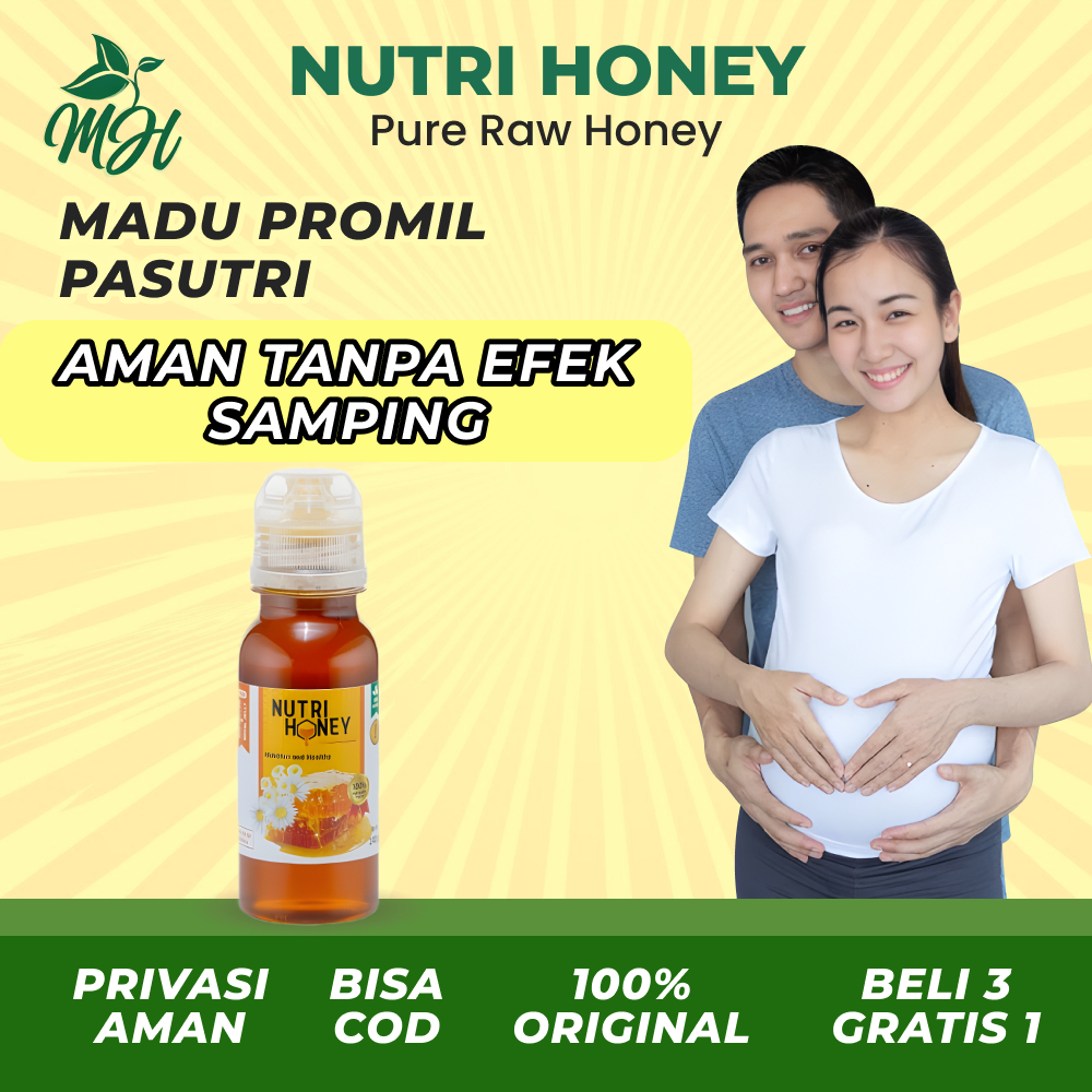 

Madu Nutrihoney Madu Murni Raw Honey Promil Penyubur Kandungan Peningkat Kesuburan Suami Istri Madu Herbal BPOM