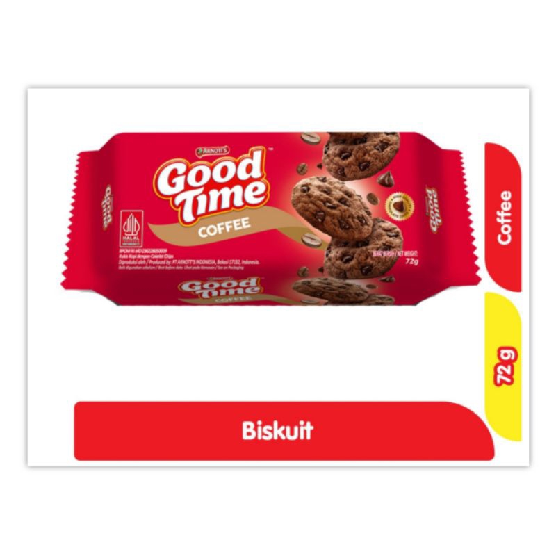 

Good Time Cookies Chocochips Coffee 72 gr Biskuit Cemilan