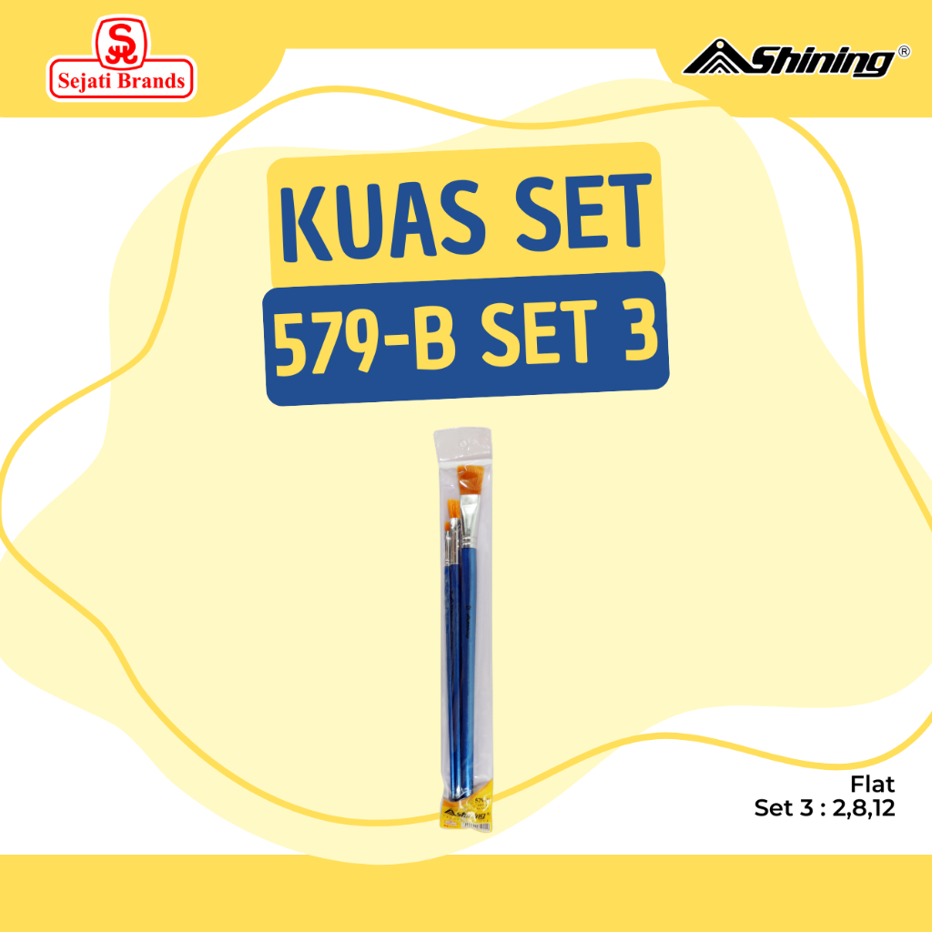 

Shining Kuas Gambar/Lukis - Paint brush set 579-B (set 3) no. 2,8,12