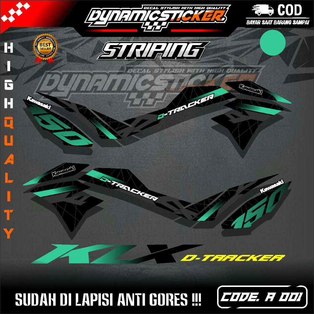 (COD) STICKER MOTOR KEREN STRIPING KAWASAKI DTRACKER150 SE Variasi Original-Sticker Variasi Kawasaki