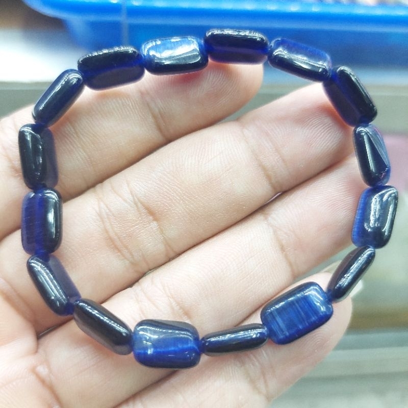 GELANG BLUE TIGER EYE KOTAK PERSEGI PANJANG TIPIS