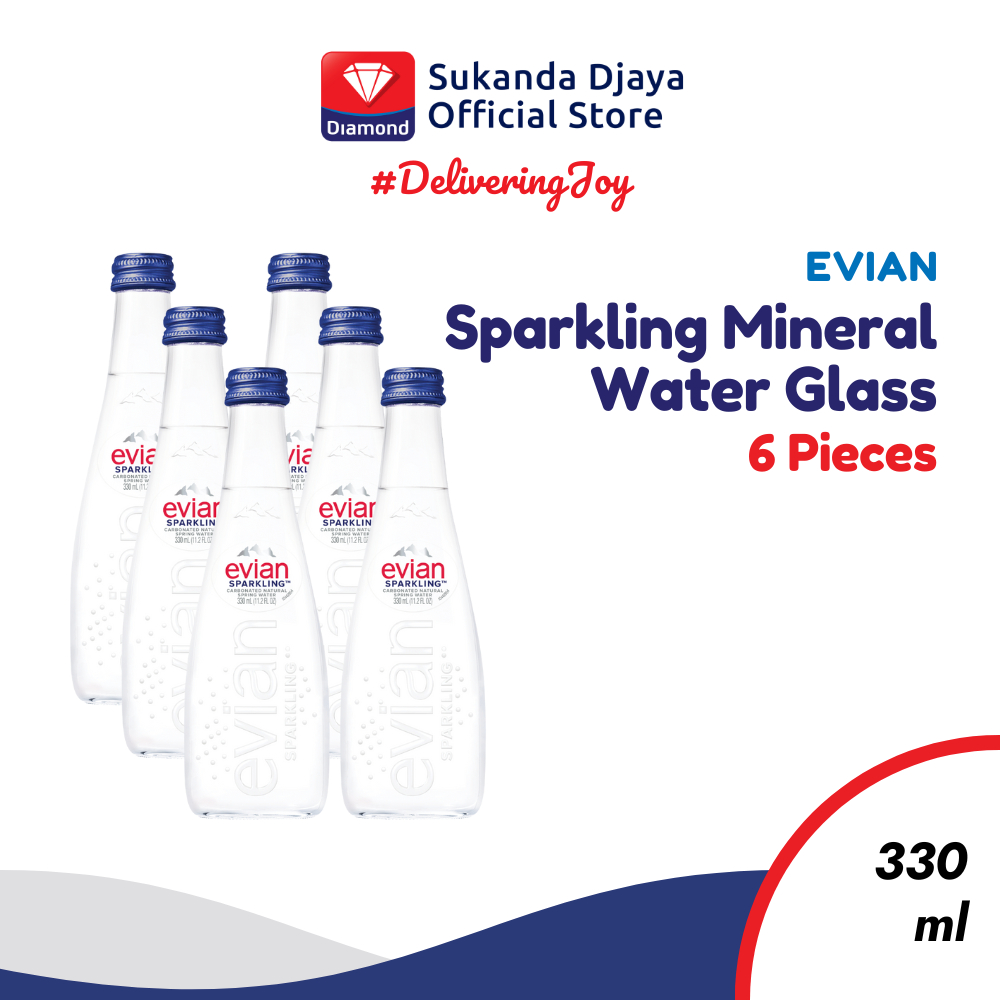 

Evian Sparkling Mineral Water Glass 330 Ml [Isi 6 Pcs]