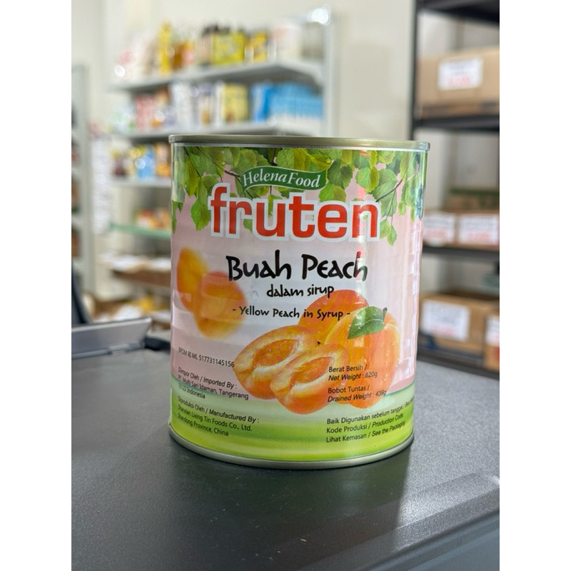 

Buah kaleng Fruten buah peach / yellow peach 820Gr