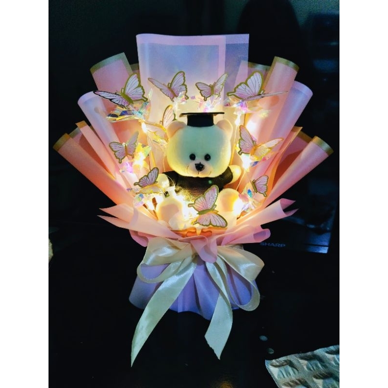 BUKET BONEKA WISUDA LAMPU LED | buket wisuda | hadiah kelulusan