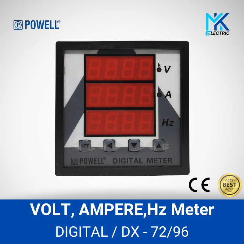 Powell - Digital Volt, Ampere, & Hz meter (96x96) / multifunction digital panel / multi meter digita