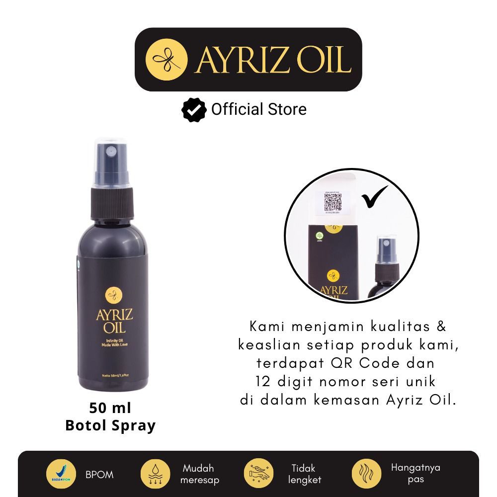 AYRIZ OIL TRAVEL SIZE 50ML MINYAK TERAPI HERBAL MINYAK BALUR NUSANTARA - BANJARMASIN