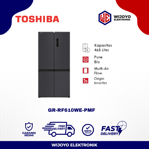 TOSHIBA GR-RF610WE-PMF Kulkas SidebySide MultiDoor Dual Inverter 468 L
