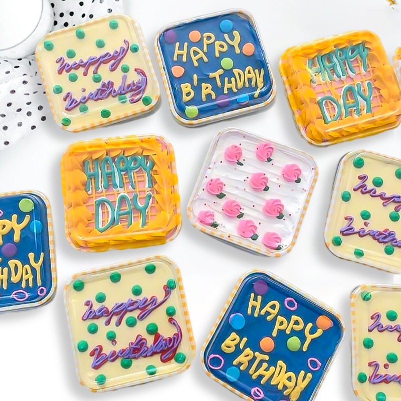 Korean dessert cake box packaging tutup transparan color - mochi box- wadah bento cake milk bun