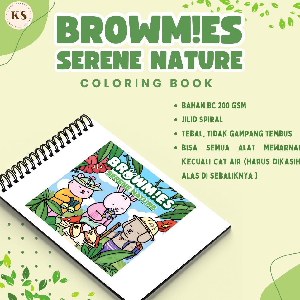 

KODE P87J BROWMIES SERENE NATURE Healing Cozy Coloring Book Activity For Kids Adults Buku Mewarnai Anak Remaja Dewasa Aesthetic Kertas Tebal
