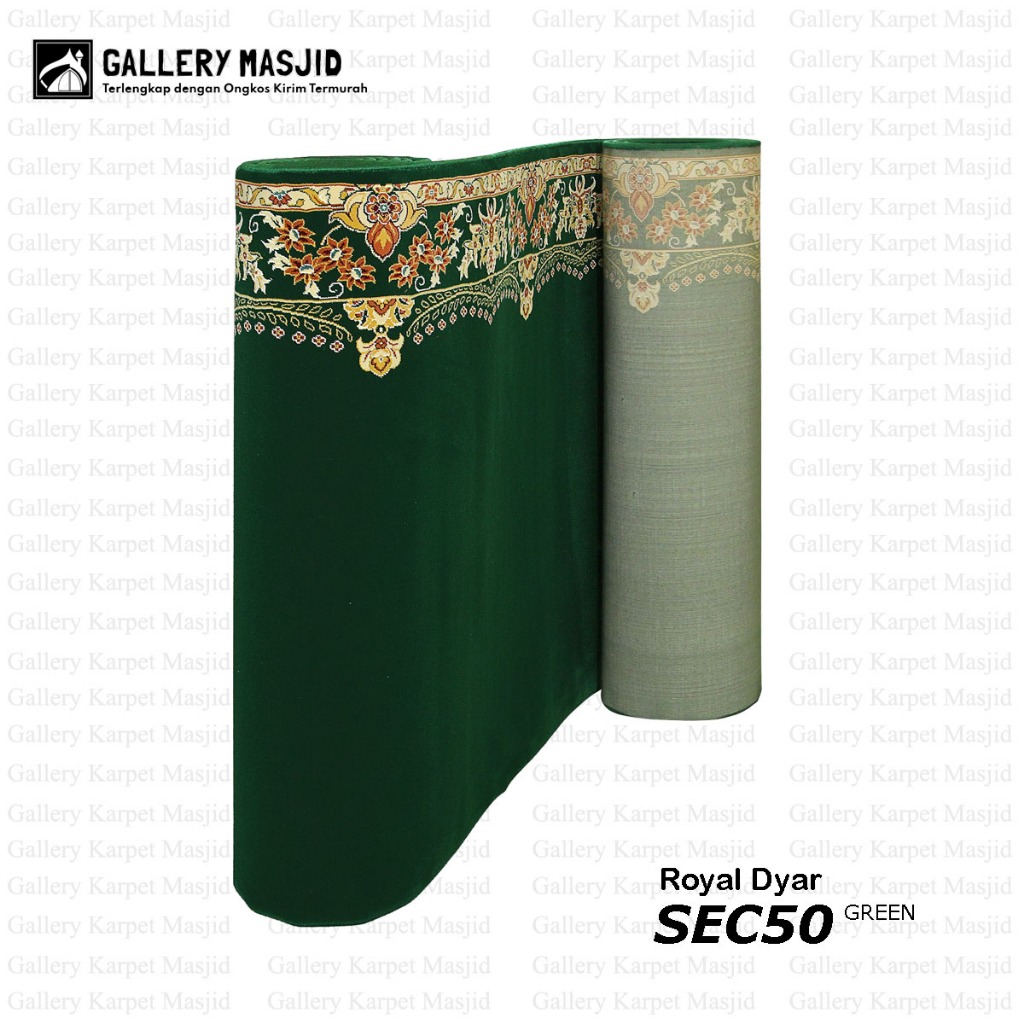 PT. GMI - Karpet Masjid Tebal Meteran Turki Royal Dyar Polos / Karpet Untuk Masjid Premium Warna Hij