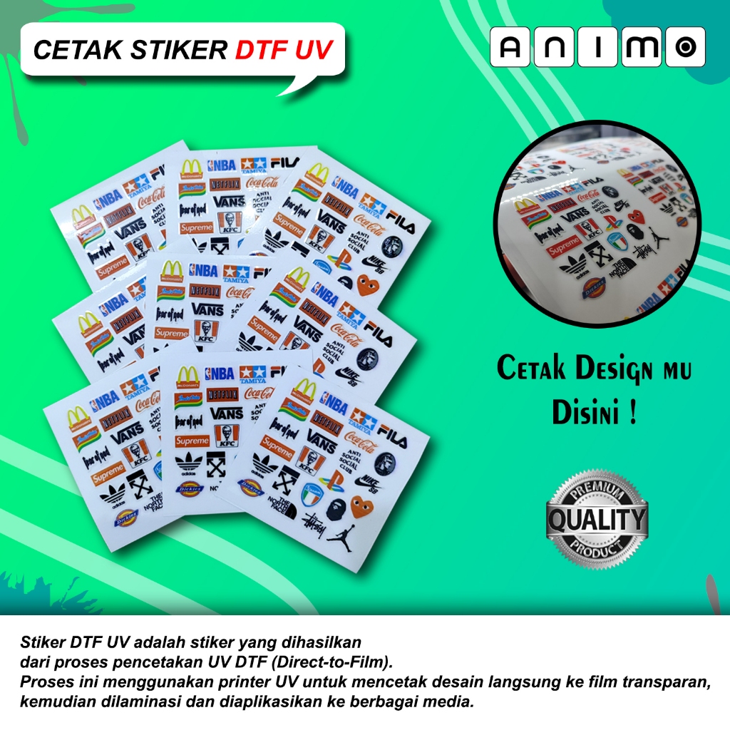 

STICKER UV DTF - Sticker UV Decal - Stiker Timbul