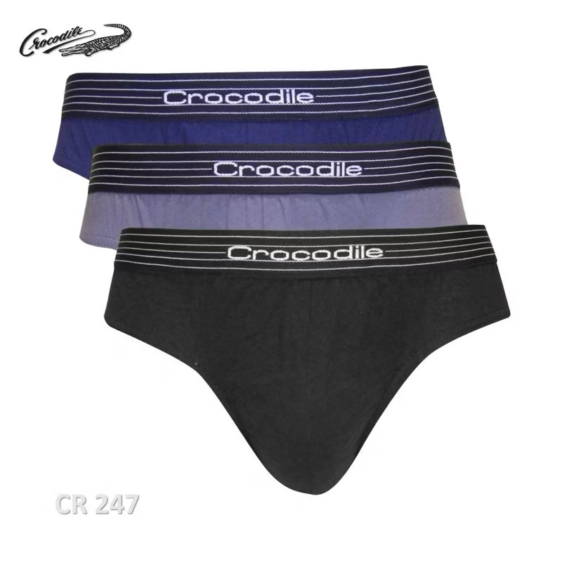 RTE Celana Dalam Crocodile Pria Dewasa Kotak Putih CD Cowok Karet Boxer Art 247 Men Brief 3 Pcs [1