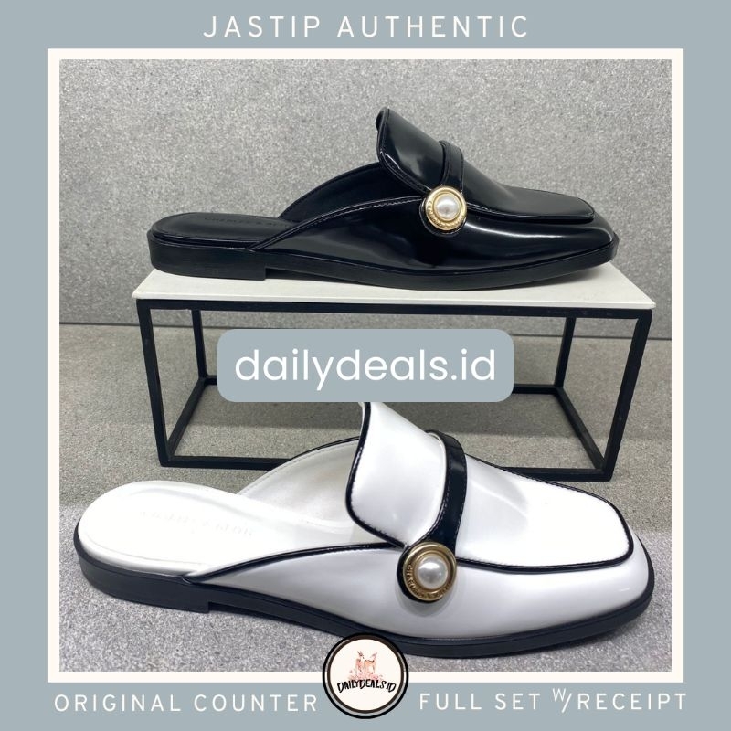 #1-70580235 Two Tone - Jast[p] CK ORIGINAL COUNTER PEARL EMBELLISHED LOAFER MULES TEPLEK FLAT STORE 