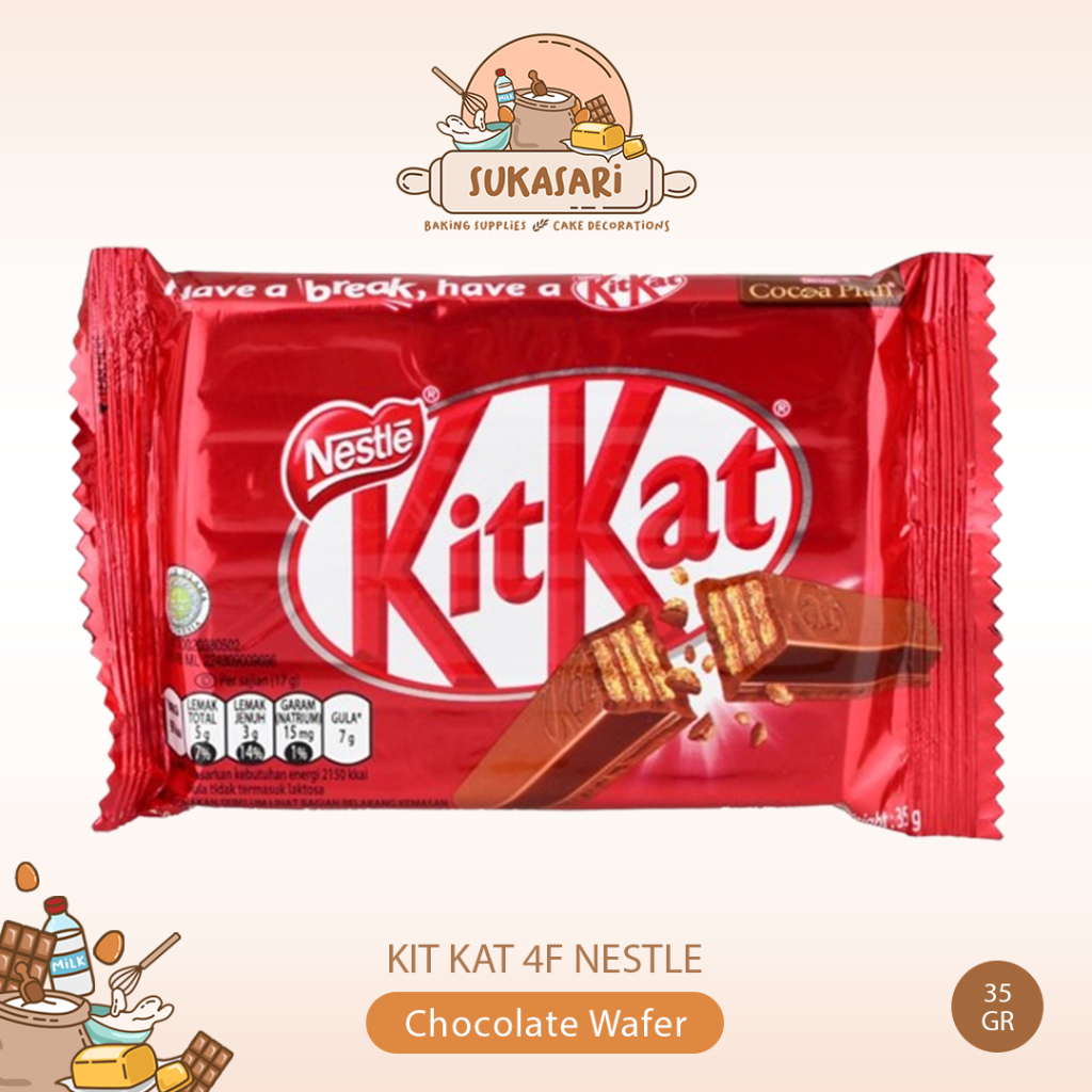 

Kit Kat 4F Chocolate Wafer 35gr cokelat coklat Nestle KitKat Kit-kat