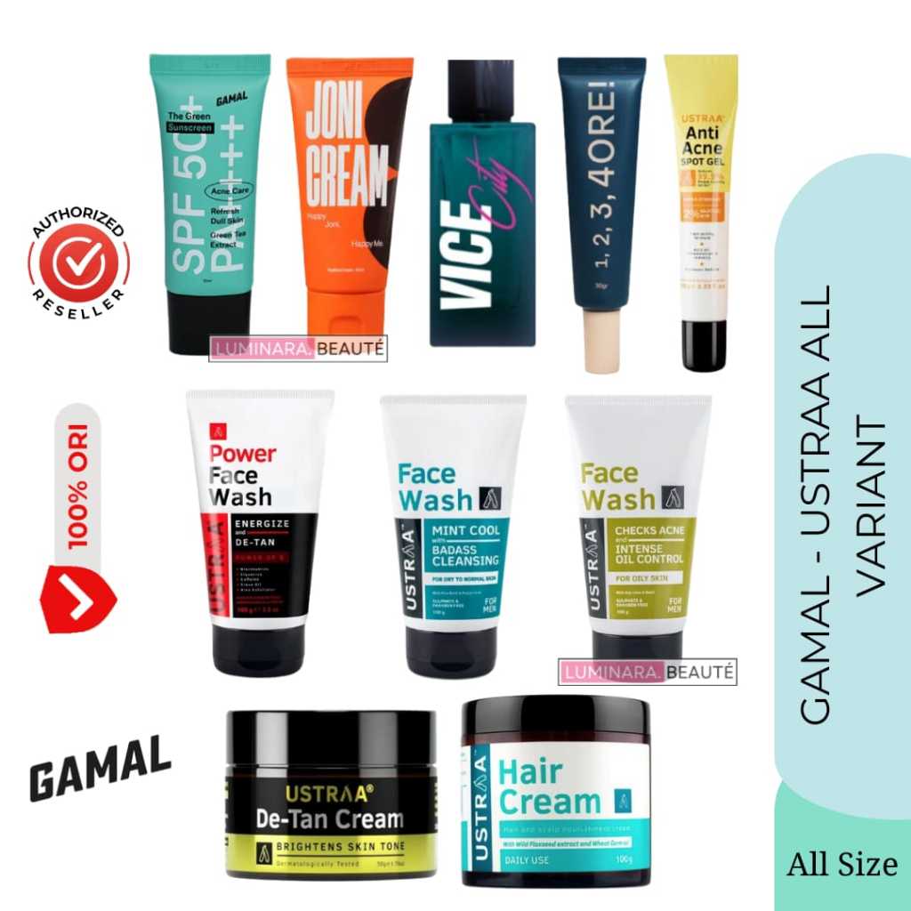 GAMAL -   ALL VARIANT Ustraa Face Wash Neem & Charcoal 1,2,3,4ore Mattifying Poreless Primer Parfum 