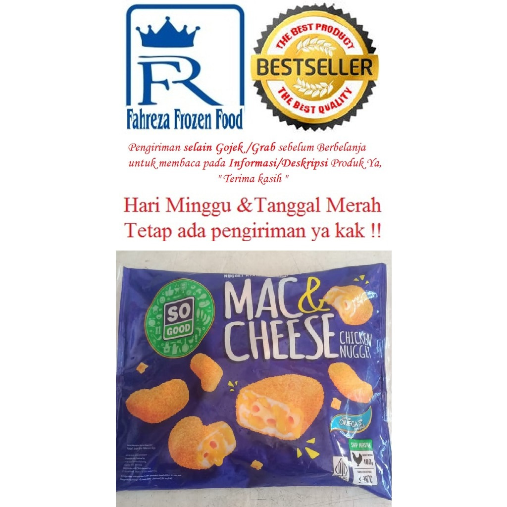 

SO GOOD Chicken Nugget Mac & Cheese 400 Gram Harga Reseller