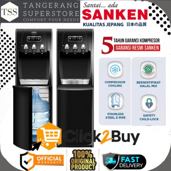 DISPENSER SANKEN HWD-C500E C500E HWDC505M KOMPRESOR LOW WATT STAINLESS STEEL DISPENSER AIR SANKEN GA