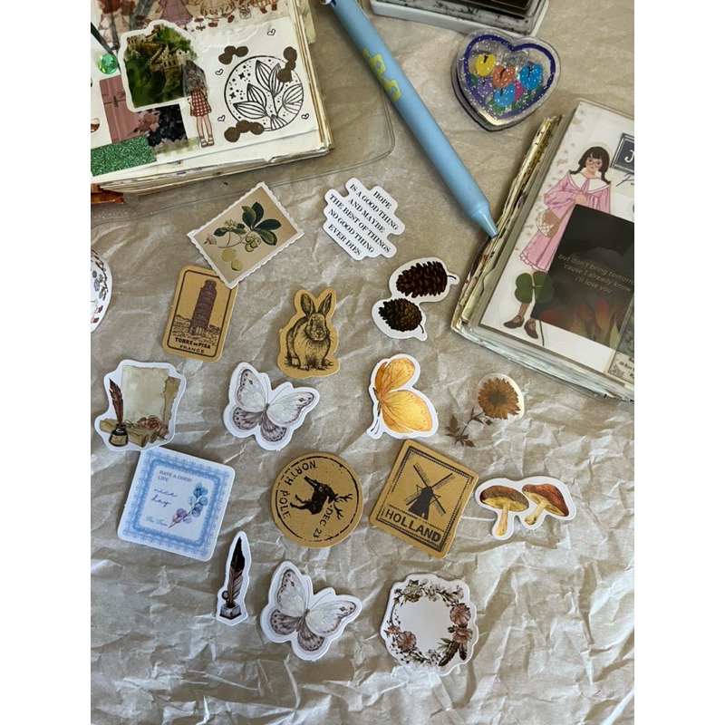 

Vintage journaling stickers bundling