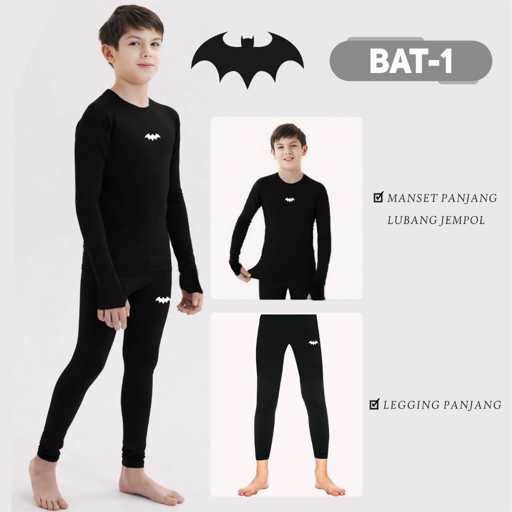 Manset anak laki-laki perempuan baju olahraga anak lengan panjang leging olahraga anak baselayer lon
