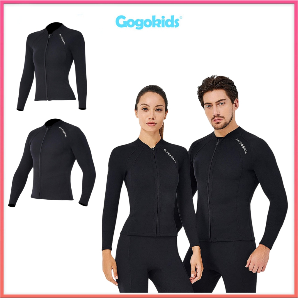 (Stok lokal) Pria/Wanita 2MM Set Atasan Wetsuit Neoprene Scuba Diving Celana Panjang Diving Neoprene