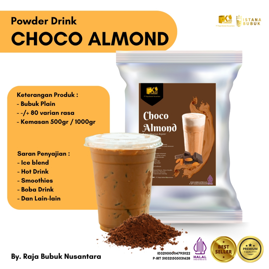 

Bubuk Minuman Choco Almond Bubuk Minuman rasa Cokelat Almond Bubuk Minuman Nyokelat Almond 1 Kg