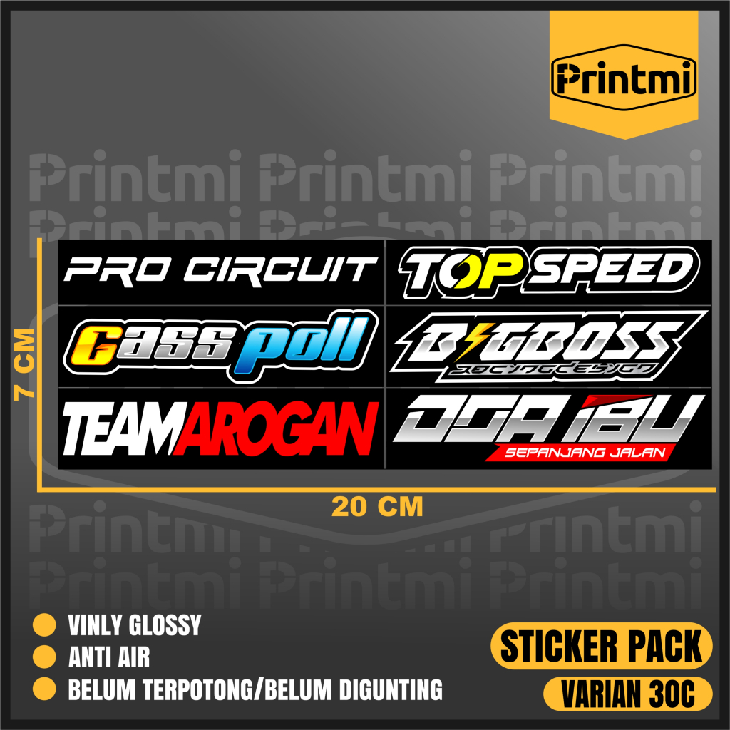 

Sticker Racing Motor Stiker Pack Sponsor Aksesoris Helm Hp Laptop