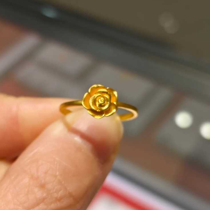 【COD 17K emas asli】Cincin Emas Rose 17K emas asli