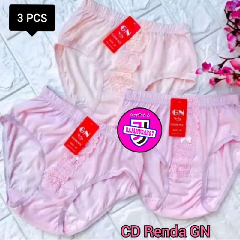 ( 3PCS ) CD RENDA Golden Nick • Celana Dalam RENDA Golden Nick